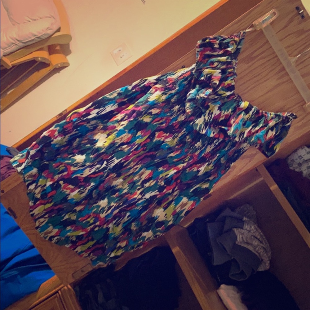 Strapless multicolored dress